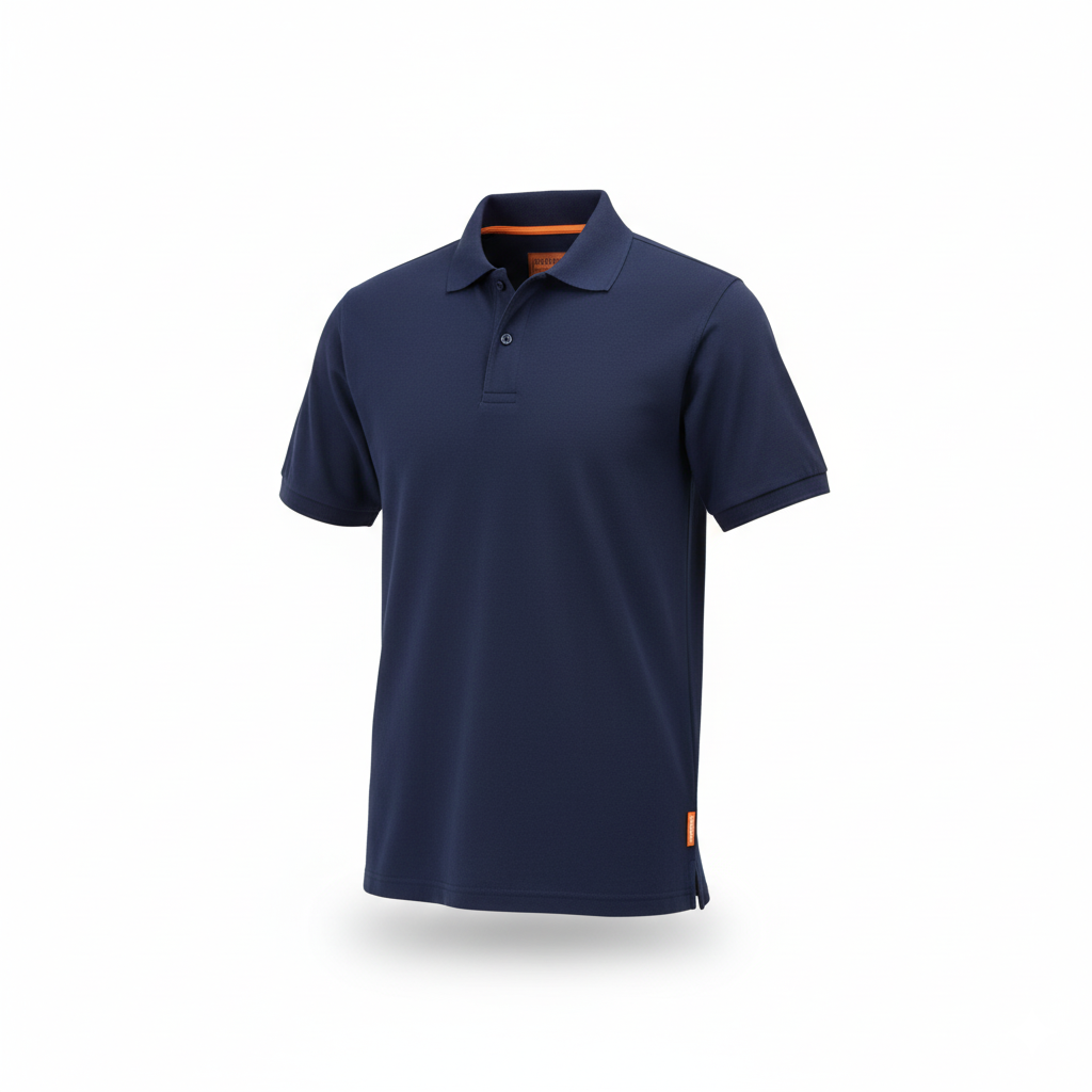 CHOMBA COTTON CLASICA MANGA CORTA AZUL EMP124 MARINO